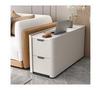 CWCQGH Versatile Floor Sofa Sideboard Light Luxury Premium Sense Solid Wood Super Narrow Small Folder Side Cabinet Table (B)