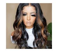 CWCQGH Wigs 10-24 Inch Highlight Color 5x5 PU Silk Base Wig Lace Front Human Hair Wigs Wavy Emulation Scalp Top Wig Pre Plucked Wig,24inches-Highlight 180%