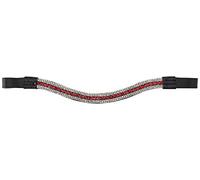 Cwell Equine BLING!* Designer Sparkly Leather Browband*5-Row Crystals* RED & CLEAR (COB 15")