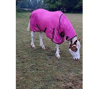 Cwell Equine Bug Away Horse fly rug combo attached neck cover PINK (5'6")