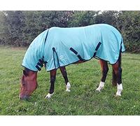 Cwell Equine Bug Away Horse fly rug combo attached neck cover TURQUOISE (5'3")