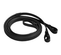 Cwell Equine Classic Super Soft Jelly Rubber Pimple Grip Leather Reins Black/Brown (PONY, BLACK)