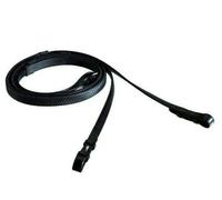 Cwell Equine Durable Quality Rubber Reins Black/Brown Horse/Cob/Pony (Pony, Black)