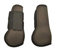 Cwell Equine Horse Support Tendon Boots 1 Pair Secure Leg Protection Jumping Riding Eventing Dressage (BROWN) (Small (S))