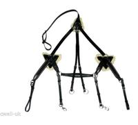 Cwell Equine NEW 5 POINT BREASTPLATE QUALITY LEATHER & Pressure PADS X FULL/FULL/COB/PONY (BLACK, PONY)