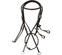 Cwell Equine New ** Cross Over ** Bitless Leather Bridle with web grip reins BLACK F/C/P (PONY)