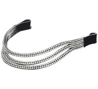 Cwell Equine sparky smily 6 Rows clear crystal Browband Choice of 3 sizes F/C/P Black (PONY 14")