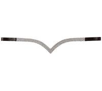 Cwell Equine Ve 4 rows Clear Crystal Browband Great Gift Idea on *offer* Brown (PONY 14")