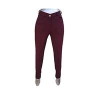 Cwell Equine Women's Full Seat Grip Silicone Riding Breeches Plum Colour (UK - 30" EU - 42)