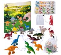 CWENDANER Magnetic Dinosaur Chess Game for Children from 3, 6, 9, 12 Years, 20 Pieces, Strategy Game with Magnetic Stones, Rope Ring and Bag, Gift for Birthday, Carnival and Easter