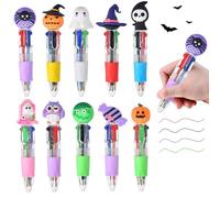 CWENDANER Pack of 20 4-Colour Mini Halloween Cartoon Pattern Ballpoint Pens with Retractable Function Cartoon Children's Birthday Party Bags Party Favours for (5-10 Years Olds)