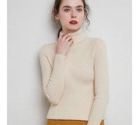 CWENROU Sweaters For Women,Ladies Turtleneck Cashmere Sweater Pure Color Stretch Knit Pullover Autumn And Winter Elegant Long Sleeve Warm Slim Casual Fashion Striped Street Sweater,Black,L 52,58.5Kg