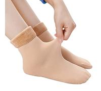 CWENROU Winter Women'S Socks - Womens Breathable Comfortable Thick Socks, Fashion 6 Pairs Ladies Thermal Socks, Winter Thick Skin Tone Stretch Warm Stockings, Leisure Home Floor Socks, Skin