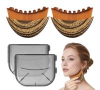 Cwfas Lymphatic Contour Face Brush for Lymphatic Drainage & Facial Sculpting, Depuffing Tool for Makeup Prep and Self-Care, Boosts Circulation and Skincare Absorption (2-Piece Face Brush) Medium