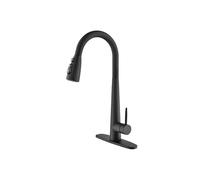 CWHHTVBI Stylish Pull-Out Kitchen Faucet for Modern Homes Lead-Free Stainless Steel Easy Installation and Multiple Settings Sleek Black Finish