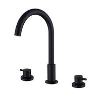 CWHHTVBI Upgrade Your Bathroom with Matte Black Widespread Sink Faucet 2 Handles Corrosion Resistance and Water Efficiency