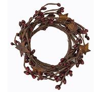 CWI Gifts Pip Twig Star Wreath Rings - 6 inch - Wreath Decor for Front Door and Candle Decorating - Burgundy