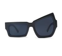 CWINAD Irregular Square Sunglasses Funny Party Asymmetrical Sun Glasses Men Black Sunglasses,Black
