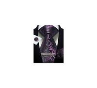 CWKOON Paisley Floral Mens Tie Formal Necktie Pocket Squares Ties Clips Cufflinks Classic for Men Set, Paisley Purple, One Size