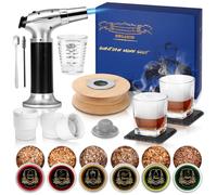 CWLAKON Cocktail Smoker Kit with Torch, Bourbon Whiskey Smoker Infuser Kit, 6 Flavors Wood Chips, 2 Glasses, Old Fashioned Drink Smoker Kit, Christmas Birthday Gifts for Men, Dad, Husband(No Butane)