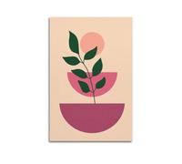 CWLLOG Canvas Prints Wall Art Posters Abstract Geometric Color Block Style Potted Plant Unframe-style Modern Living Room And Bedroom Decor 24x36inch(60x90cm)