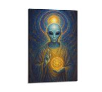 CWLLOG Canvas Prints Wall Art Posters Abstract Light Alien Frame-style Modern Living Room And Bedroom Decor 08x12inch(20x30cm)