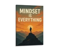 CWLLOG Canvas Prints Wall Art Posters Abstract Mindset Is Everything Frame-style Modern Living Room And Bedroom Decor 12x18inch(30x45cm)