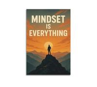 CWLLOG Canvas Prints Wall Art Posters Abstract Mindset Is Everything Unframe-style Modern Living Room And Bedroom Decor 12x18inch(30x45cm)