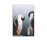 CWLLOG Canvas Prints Wall Art Posters Animal Textured Snowy Penguin Illustration Modern Living Room And Bedroom Artwork Decor 20x30inch(50x75cm)