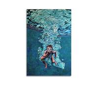 CWLLOG Canvas Prints Wall Art Posters Art Realistic Pool Child Blowing Bubbles Modern Living Room And Bedroom Artwork Decor 16x24inch(40x60cm)