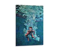 CWLLOG Canvas Prints Wall Art Posters Art Realistic Pool Child Blowing Bubbles Modern Living Room And Bedroom Artwork Decor 08x12inch(20x30cm)