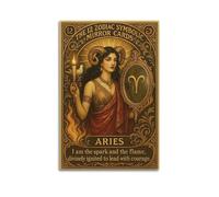 CWLLOG Canvas Prints Wall Art Posters Astrology Retro Tarot Style Aries Modern Living Room And Bedroom Artwork Decor 24x36inch(60x90cm)