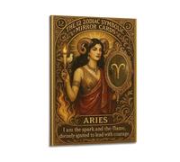 CWLLOG Canvas Prints Wall Art Posters Astrology Retro Tarot Style Aries Modern Living Room And Bedroom Artwork Decor 12x18inch(30x45cm)