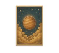 CWLLOG Canvas Prints Wall Art Posters Astronomy Starry Night Planet And Clouds Unframe-style Modern Living Room And Bedroom Decor 12x18inch(30x45cm)