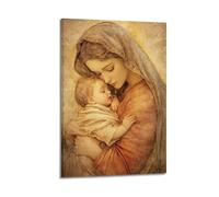 CWLLOG Canvas Prints Wall Art Posters Christmas Classical Style Virgin Holding Baby Uplifting Sacred Connotation Modern Living Room And Bedroom Artwork Decor 08x12inch(20x30cm)