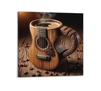 CWLLOG Canvas Prints Wall Art Posters Creative Guitar Shaped Coffee Mug Frame-style-1 Modern Living Room And Bedroom Decor 28x28inch(70x70cm)
