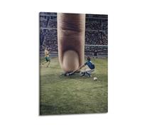 CWLLOG Canvas Prints Wall Art Posters Creative Surreal Poster of Giant Finger on Football Field Modern Living Room And Bedroom Artwork Decor 12x18inch(30x45cm)