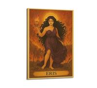 CWLLOG Canvas Prints Wall Art Posters Creative Vintage Eris Goddess with Fiery Apple Modern Living Room And Bedroom Artwork Decor 24x36inch(60x90cm)