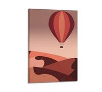 CWLLOG Canvas Prints Wall Art Posters Creativity Hot Air Balloon Cruise Over Red Desert Frame-style Modern Living Room And Bedroom Decor 12x18inch(30x45cm)