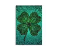 CWLLOG Canvas Prints Wall Art Posters Cultural Symbol Decorative-style Four-leaf Clover Illustration Modern Living Room And Bedroom Artwork Decor 16x24inch(40x60cm)