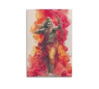 CWLLOG Canvas Prints Wall Art Posters Culture Vibrant Bow-wielding Rama Red Mist Image Modern Living Room And Bedroom Artwork Decor 24x36inch(60x90cm)