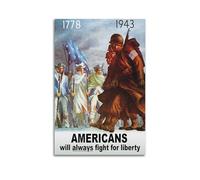CWLLOG Canvas Prints Wall Art Posters Culture Vintage Cross-era US Soldiers Liberty Theme Promotion Modern Living Room And Bedroom Artwork Decor 24x36inch(60x90cm)