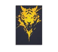 CWLLOG Canvas Prints Wall Art Posters Decor Yellow Shattered Style Tiger Head Unframe-style Modern Living Room And Bedroom Decor 12x18inch(30x45cm)