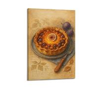 CWLLOG Canvas Prints Wall Art Posters Dessert Fig Tart Frame-style Modern Living Room And Bedroom Decor 12x18inch(30x45cm)