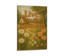 CWLLOG Canvas Prints Wall Art Posters Emotion Live in The Moment Frame-style Modern Living Room And Bedroom Decor 24x36inch(60x90cm)