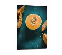 CWLLOG Canvas Prints Wall Art Posters Food Realistic Cantaloupe Slice Platter Modern Living Room And Bedroom Artwork Decor 24x36inch(60x90cm)