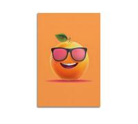 CWLLOG Canvas Prints Wall Art Posters Fruit Cool Sunglasses Orange Creative Illustration Unframe-style Modern Living Room And Bedroom Decor 24x36inch(60x90cm)