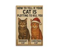 CWLLOG Canvas Prints Wall Art Posters Funny Cat Plotting to Kill You Humor Unframe-style Modern Living Room And Bedroom Decor 16x24inch(40x60cm)