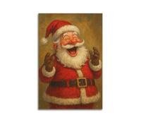 CWLLOG Canvas Prints Wall Art Posters Holiday Laughing Santa Claus Unframe-style Modern Living Room And Bedroom Decor 08x12inch(20x30cm)