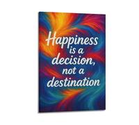 CWLLOG Canvas Prints Wall Art Posters Inspirational Happiness Is A Decision Not A Destination Frame-style Modern Living Room And Bedroom Decor 08x12inch(20x30cm)